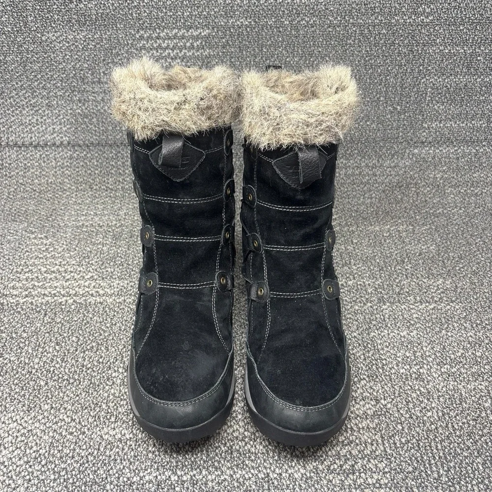Teva Little Cloud Boots Black Waterproof Faux Fur Winter Womens Size 10 1001457
